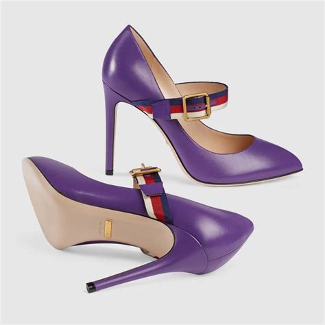 gucci purple heels.